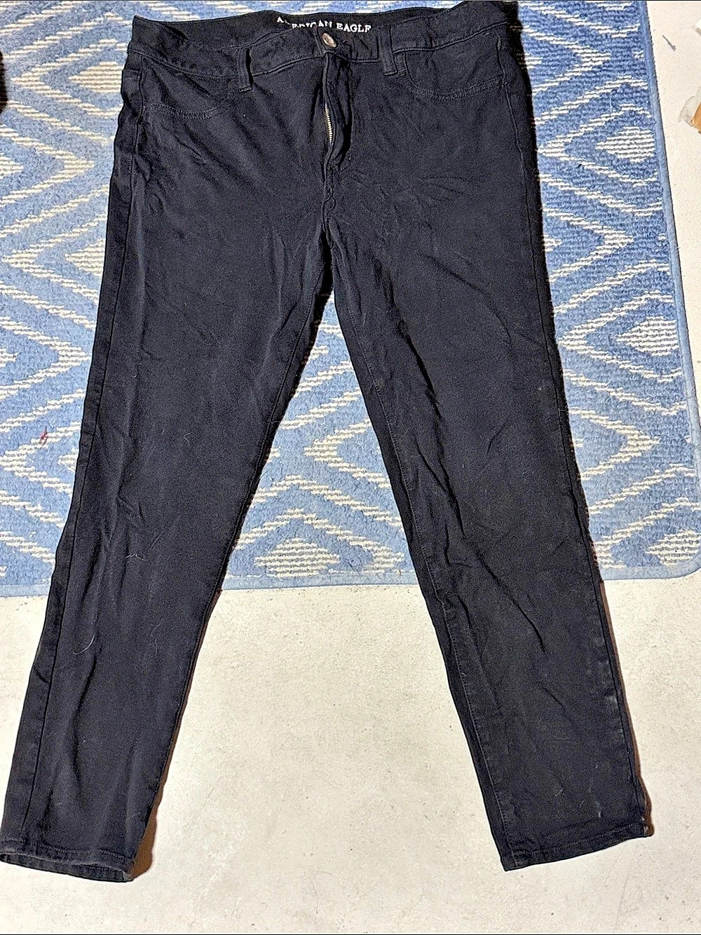 American Eagle Outfitters Super Stretch Skinny Jeans Black Skinny Jeans Waist 14